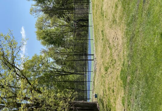 Tennis Court (USTA grade) with Basketball Hoop